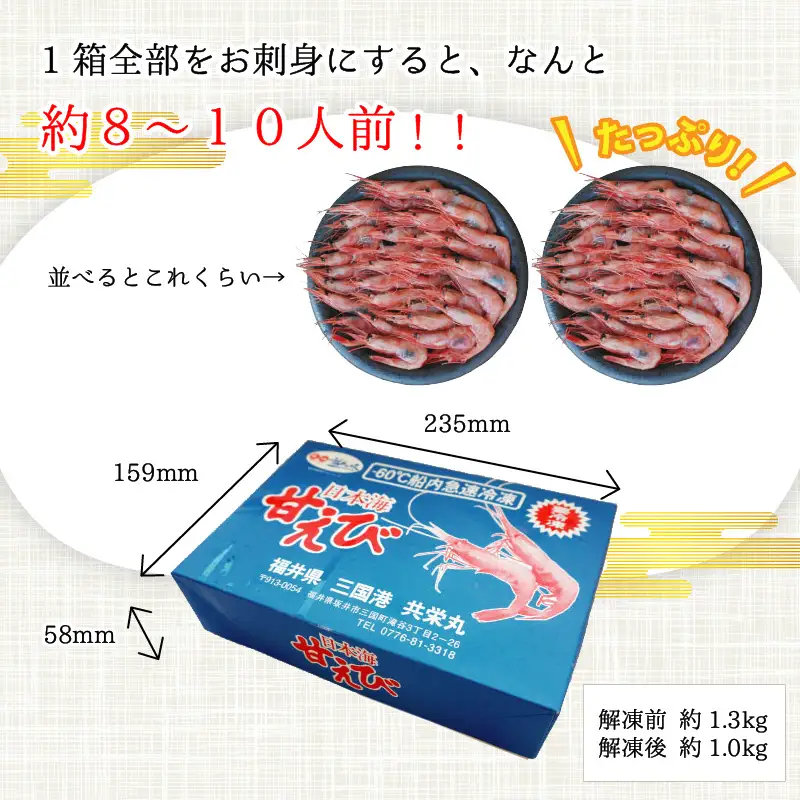 【訳あり】甘えび 約1kg 漁船直送☆船内瞬間冷凍【ワケアリ 海老 えび エビ アマエビ あまえび 甘海老 殻付き 有頭 生食 刺身 冷凍 魚介類 魚貝類 産地直送 坂井市産 福井県産 国産 三国 人気】 [A-23105]