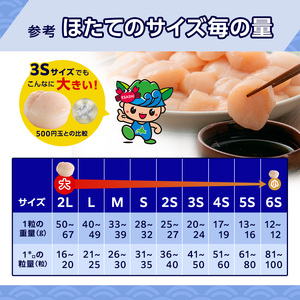 【枝幸ほたて】冷凍ほたて貝柱1kg 3Sサイズ 枝幸水産加工業協同組合【 冷凍 貝柱 刺身 大 魚介 海 帆立 北海道 オホーツク 枝幸 】