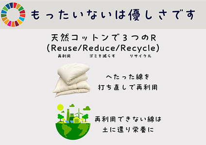 極上もめん綿入り敷布団ダブル長寸ブルー　みやび柄【CW119W】