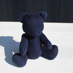 ぬいぐるみ くま ハンドメイド 子供 おもちゃ 手作り 癒やし 可愛い シンプル インテリア ギフト プレゼント 出産祝い クリスマス 誕生日 玩具 武州正藍染 剣道刺子織 小島染織工業 埼玉県 羽生市