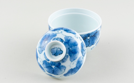 〈啓祥窯〉つた絵円菓子碗