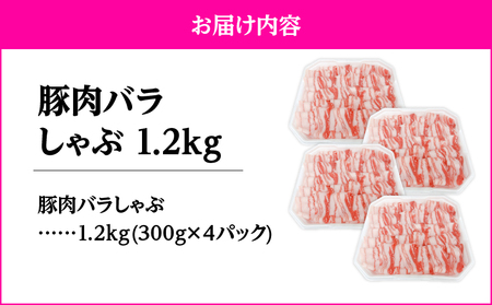 2638 豚肉バラしゃぶ1.2kg KN105-011-01 肉 豚肉 冷凍 鍋