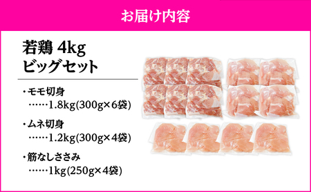 2648 若鶏4kgビッグセット KN105-001-02 肉 鶏肉 冷凍