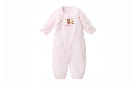 ミキハウス 無撚糸パイルツーウェイオール ( ピンク ) ミキハウス ベビー服 ベビー用品 ベビーグッズ ベビー 赤ちゃん 新生児 無撚糸 パイル 綿100% やわらかい ふわふわ 吸水性 ソフト 出産準備 出産祝い 刺繍 ツーウェイオール ツーウェイドレス カバーオール 通年着用 オールシーズン 刺繍 動きやすい 肌触り ピンク
