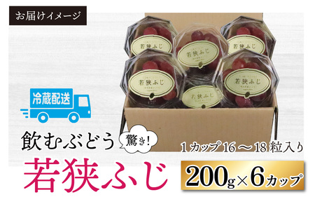 【2026年先行予約】ぶどう 種なし 巨峰 若狭ふじ 6カップ（約1.2kg）
