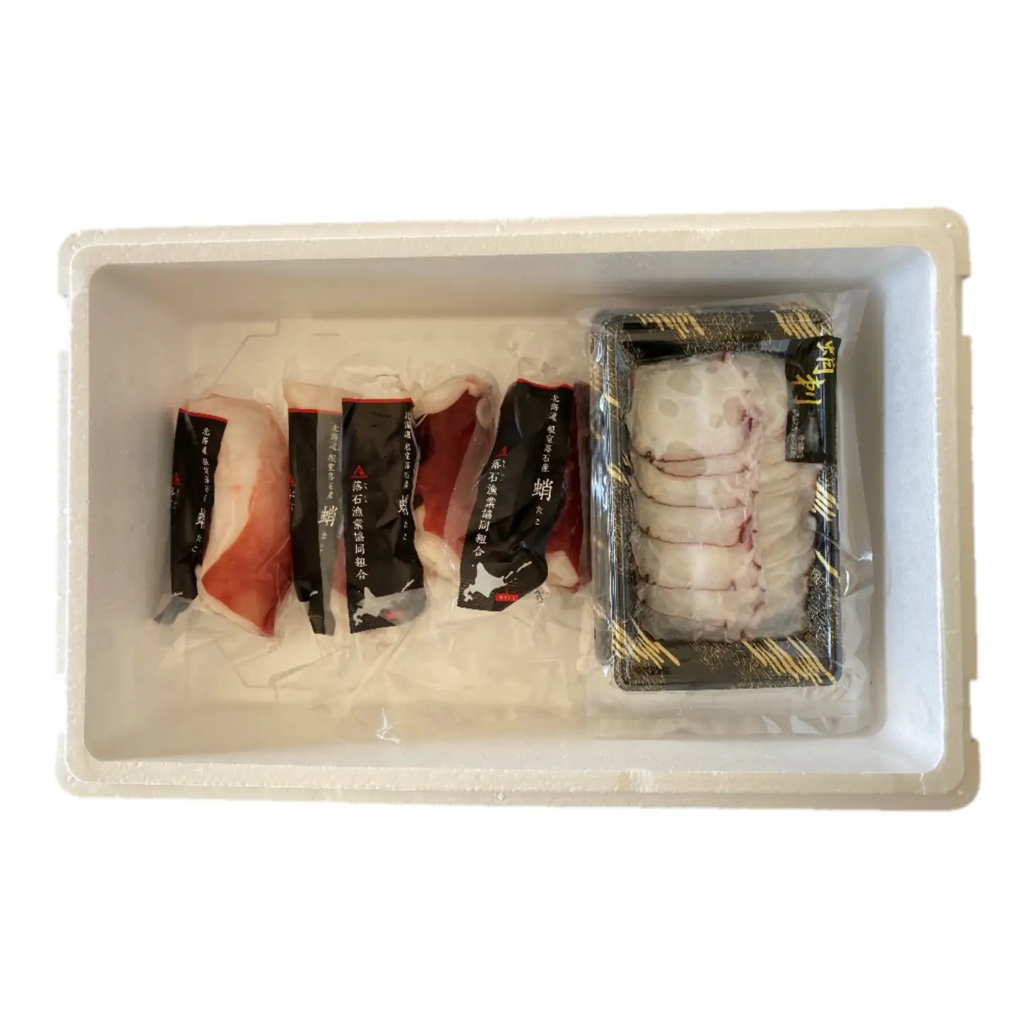 【北海道根室産】ボイル水たこ足ブロック500g×4P、スライス150g×4P D-20006