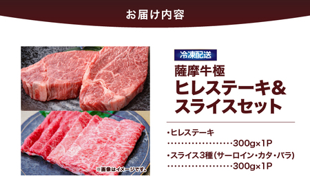 2624 薩摩牛極 ヒレステーキ＆スライスセット KN101-012 肉 牛肉 冷凍