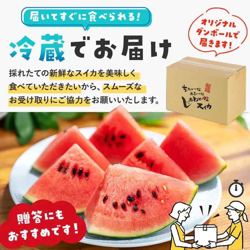 【先行受付】7月上旬より発送 小玉すいか『あきた夏丸チッチェ』秋田県産 約2.1kg～2.7kg×1玉