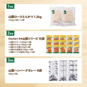 【12ヶ月定期便】宮崎県産豚肉バラエティ4種セット2.5kg【【3ヶ月定期便】月替わりおかずセット【 肉 豚 豚肉 ロース ハンバーグ カレー  】 肉 豚 豚肉 ロース バラ 切り落とし 】