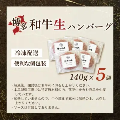 Y09-09  博多和牛 生ハンバーグ 5個セット ハンバーグ