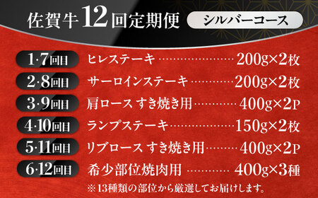 【全12回定期便】A4 A5  佐賀牛 ＜総量7.8kg！＞シルバーコース [FAY039]