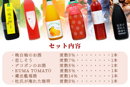 人吉球磨の リキュール 6本セット ≪ デコポン 晩白柚 珈琲 ブルーベリー 紫蘇 トマト ≫ フルーツ リキュール コーヒー 人吉 球磨 米 焼酎 贈り物 ギフト 熊本県 多良木町 015-0690