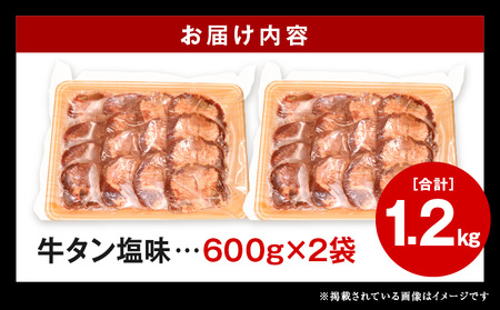 牛タン 塩味 牛タン[1.2kg 600g×2P]