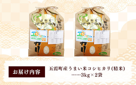 【特別栽培米】五霞町産うまい米コシヒカリ（精米）6kg ／ 令和7年産 お米 白米 こしひかり 減農薬 減化学肥料 茨城県 認証 取得 健康 環境【価格改定XB】
