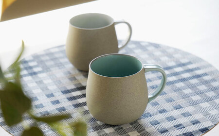 【波佐見焼】カラービスク マグカップ2色セット 水色・白【光和陶器】[SC78]