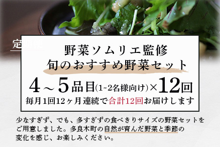 【定期便 12回】野菜ソムリエ 監修 旬の おすすめ 野菜 セット 4?6品 (1?2名様向け) 12回配送 数量限定 新鮮 野菜 セット 詰め合わせ 詰合せ 定期便 1年 産地 直送 国産 旬 野菜 ひとりぐらし 一人 暮らし 夫婦 二人 024-0804
