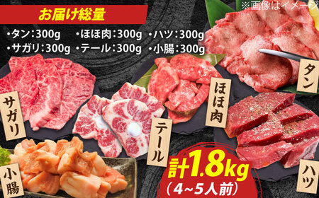 佐賀牛6種食べ比べ！ ホルモンバラエティセット 1.8kg 4-5人前 盛り合わせ タン・小腸など 吉野ヶ里町/やきとり紋次郎[FCJ090]
