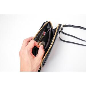 お財布ショルダー スマホショルダー スマホポーチ 猫 スマホポシェット 【ブラック】