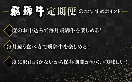 【固定月にお届け】飛騨牛 5回定期便 （スライス すき焼き しゃぶしゃぶ 焼肉 牛串 ）5回 お楽しみ 食べ比べ 牛肉 肉 和牛[Q1675yx]
