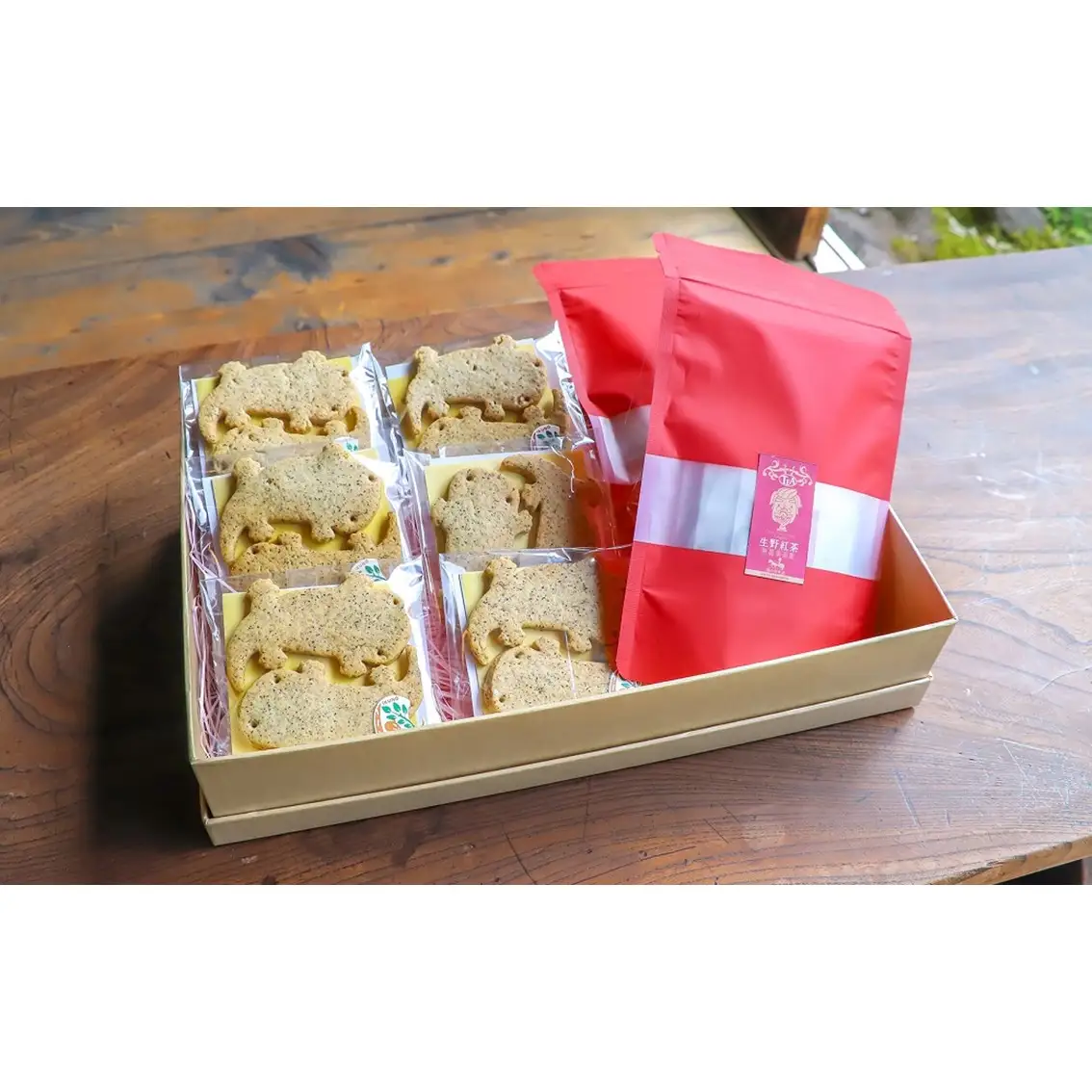 生野紅茶 ティータイムセット クッキー 紅茶 セット 紅茶クッキー サンショウウオ オオサンショウウオクッキー かわいい ギフト お土産 兵庫県 朝来市 AS30AD22