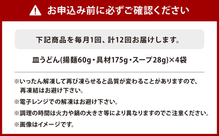 【全12回定期便】具材付き！皿うどん揚麺 4人前 ／ 計48人前 (4人前×12回) 皿うどん 麺類 冷凍 みろくや 長崎県 長崎市