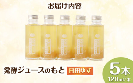 【お中元対象】発酵ジュースのもと〈日田ゆず〉120ml×5本 ジュース ゆず 果実飲料[ARDA002]