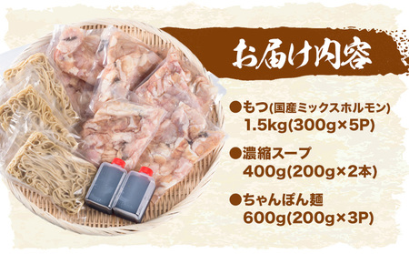 七色ホルモン もつ鍋セット にんにく醤油味 15人前 1.5kg 株式会社中山家《30日以内に出荷予定(土日祝除く)》福岡県