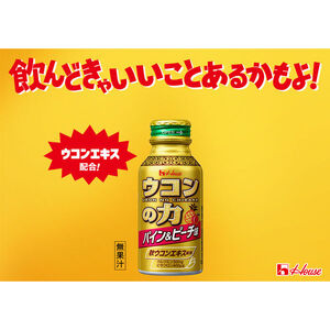 ハウスウェルネスフーズ ウコンの力 パイン＆ピーチ味 A 100ml ボトル缶 1セット（30本）