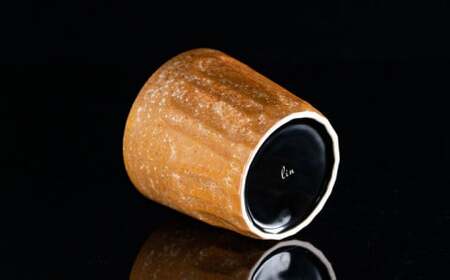 【世界でグランプリ受賞】有田焼 大理石のような質感 ロックカップ 麟 Lin Marble Old Amber 1個【金照堂】ロックグラス ウイスキーグラス 焼酎グラス 酒器 アンバー オレンジ 黄色 ギフト A45-370