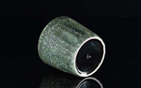 【世界でグランプリ受賞】有田焼 大理石のような質感 ロックカップ 麟 Lin Marble Old Ivy 1個【金照堂】ロックグラス ウイスキーグラス 焼酎グラス 酒器 アイビー グリーン 緑 ギフト A45-375