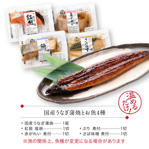 煮魚 焼魚 4種4切+うなぎ蒲焼1尾セット[A-088004]  