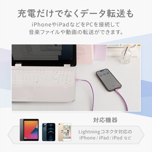 Owltech(オウルテック) きらきら可愛い グラデーションカラー  急速充電2.4A／データ転送対応 Lightningケーブル OWL-CBAUAL10-GD