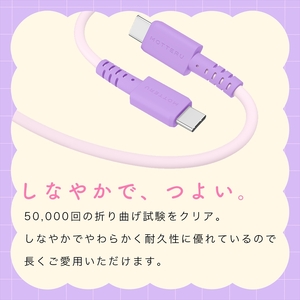 バイカラーケーブル USB-C to USB-C 60W iPhone16e 16 15 Android各種 iPad Macbook しなやか 絡まない 急速充電 PD60W データ転送 ケーブルバンド付 1m 全5色 2年保証 (MOT-BCECCC100) ミントフラミンゴ 【 MOTTERU スマホケーブル 充電ケーブル ガジェット 海老名市 】