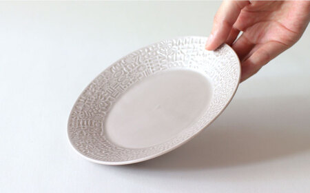 【波佐見焼】PATTERNED PLATE,MUG セット greige 【BIRDS’ WORDS】[CF089]