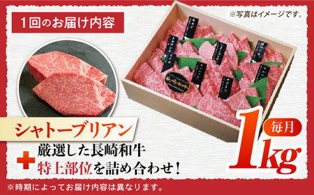 【12回定期便】【特上】長崎和牛焼肉[ECS016]焼肉定期便セット
