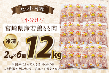 鶏肉 6回 定期便 宮崎県産 若鶏 もも 2kg [エム・ティ・シー 宮崎県 日向市 452061368]
