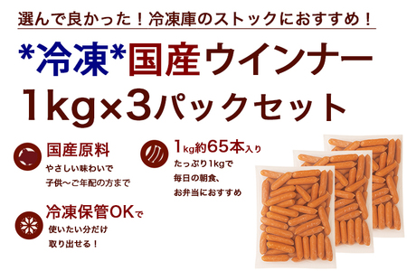 訳あり 国産 ウインナー 3kg 冷凍 ウインナー ソーセージ DV031