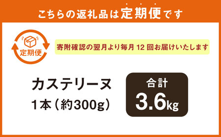 【全12回定期便】長崎カステリーヌ 1本 ／ タナカヤ カステラ かすてら スイーツ デザート お菓子 菓子 長崎県 長崎市