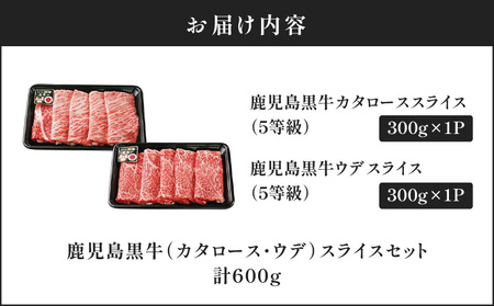 鹿児島黒牛 （ 肩ロース ･ ウデ ）スライスセット 計600g（ D-101 ） C069-005 肉 牛肉 冷凍