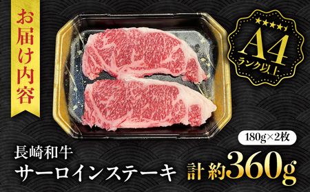 長崎和牛 サーロインステーキ 180g×2枚 / 南島原市 / ミカド観光センター[SEC004] サーロインステーキ ステーキ サーロインステーキ サーロイン サーロインステーキ
