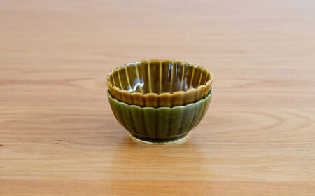 【陶器市特集】【波佐見焼】花しのぎ 和皿 小付 4点セット 織部・鴬茶 【団陶器】[PB158]