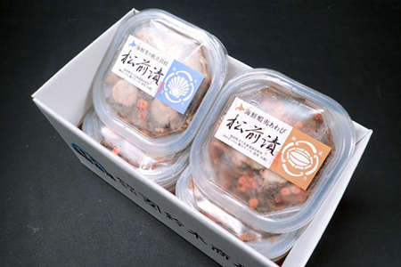 あわび松前漬けとほたて松前漬け各100g×4P(計800g) B-11114