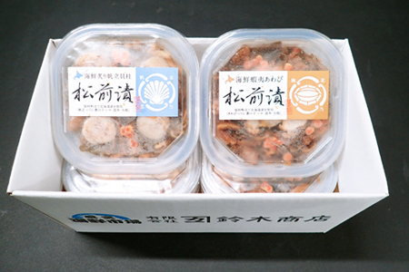 あわび松前漬けとほたて松前漬け各100g×4P(計800g) B-14116