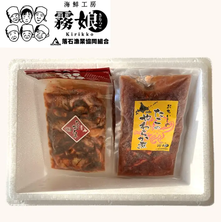 【北海道根室産】たこキムチ150g×2P、たこのやわらか煮100g×2P A-20014