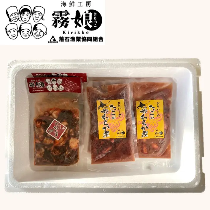 【北海道根室産】たこキムチ150g×3P、たこのやわらか煮100g×3P B-20011