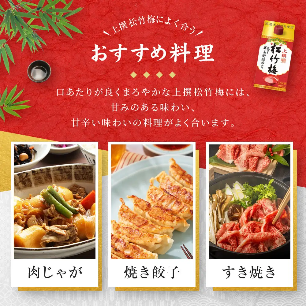 【宝酒造】上撰松竹梅「サケパック」(900ML紙パック×6本)