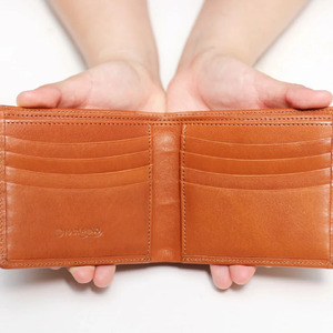 【カラー選択要】 革 ヌメ革 財布 「本革 二つ折り財布(小銭入れなし)」 革製品 選べる4色 HARUHINO 本革財布 60-011