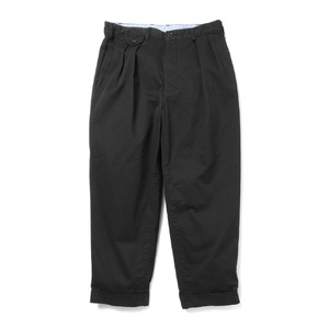 BEAMS PLUS 2プリーツ ツイル パンツ　BLACK　L