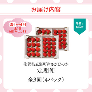 ★予約受付★ 佐賀県玄海町産「さがほのかDX」毎月定期便 ／ いちご 定期便【Z112】