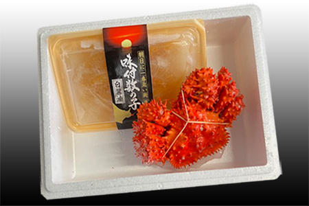 【北海道根室産】味付け数の子(白醤油)200g・花咲かに300前後～450g前後×1尾 A-30061